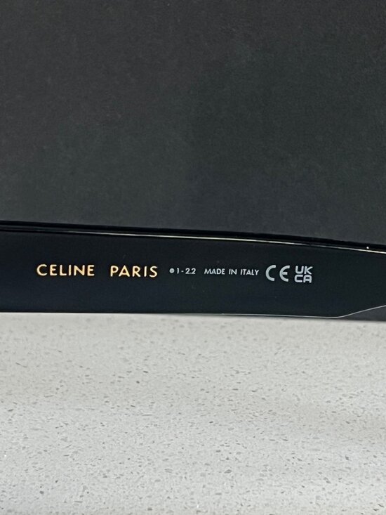 CELINE Triomphe 55MM Butterfly BLACK Sunglasses Gold logo
